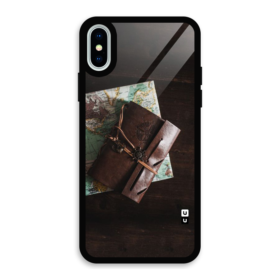 Map Journal Glass Back Case for iPhone X