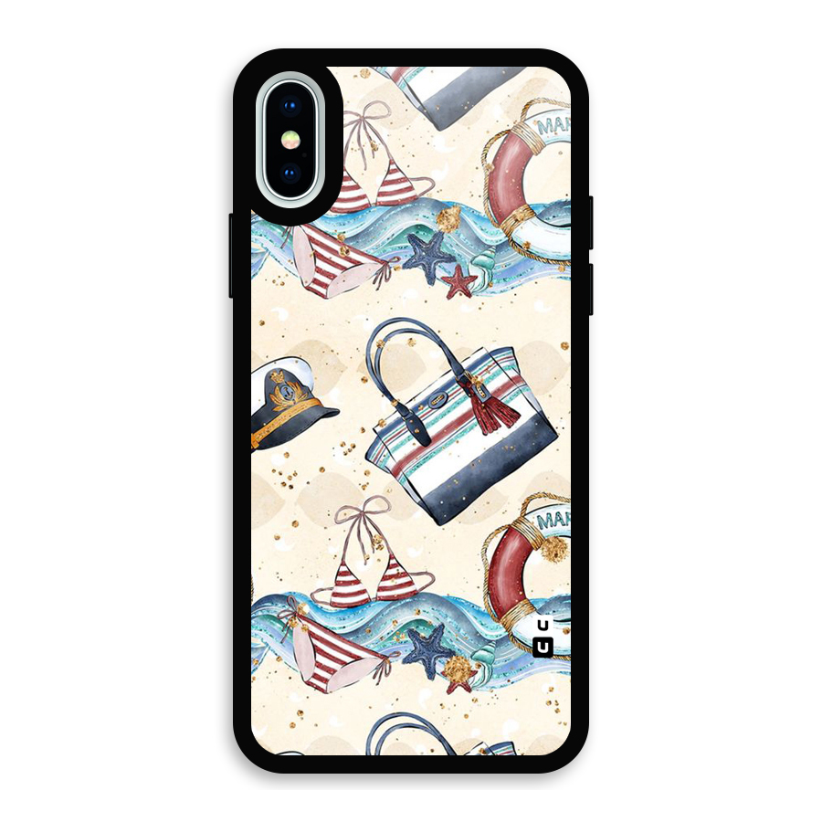 Marine Bag Design Glass Back Case for iPhone X