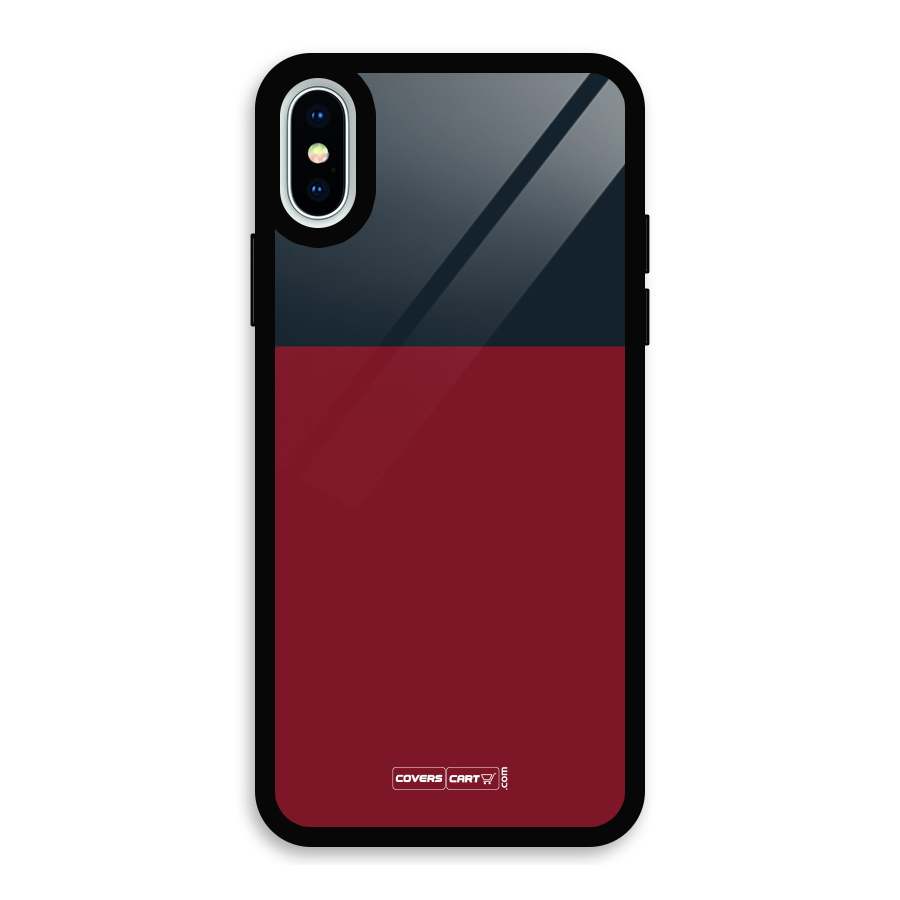 Maroon and Navy Blue Glass Back Case for iPhone X