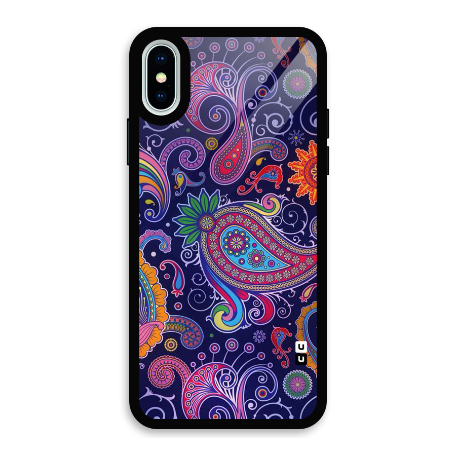 Mehendi Pattern Glass Back Case for iPhone X
