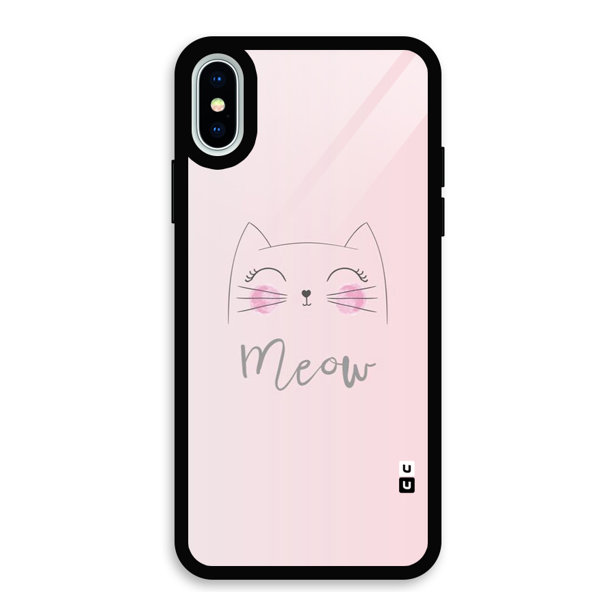 Meow Pink Glass Back Case for iPhone X