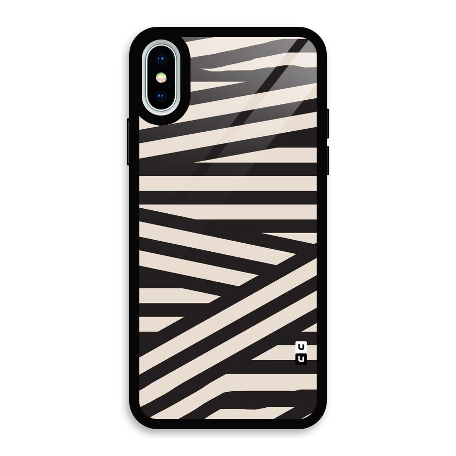 Monochrome Lines Glass Back Case for iPhone X