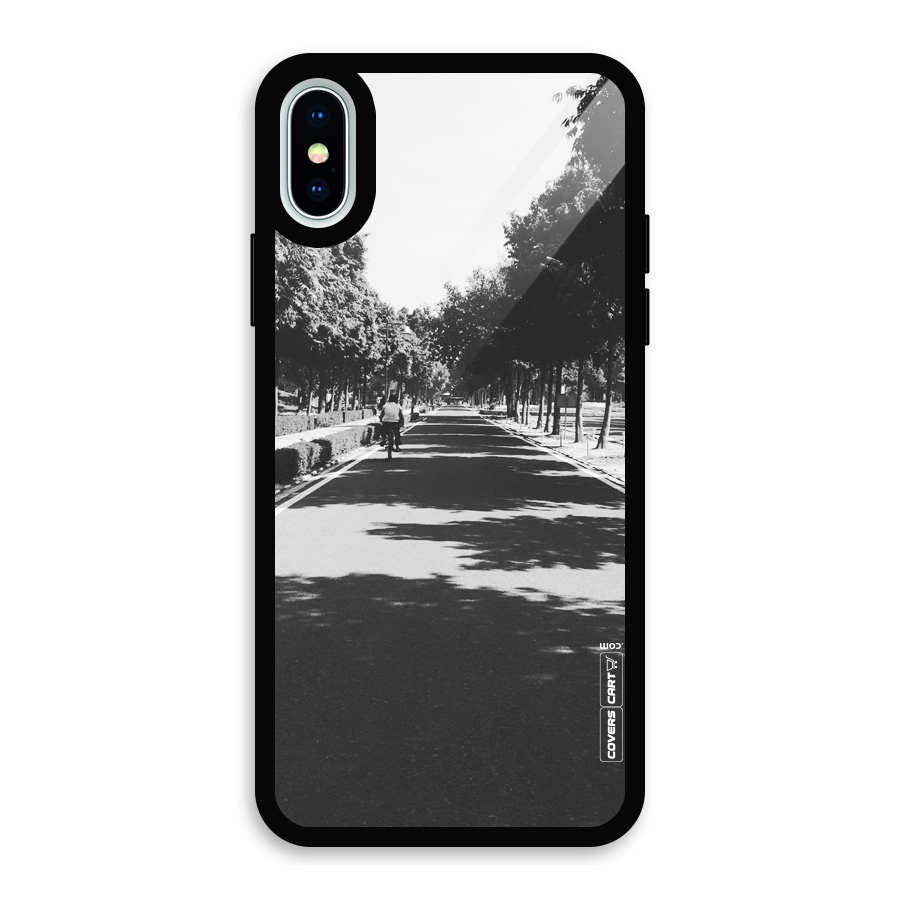 Monochrome Path Glass Back Case for iPhone X