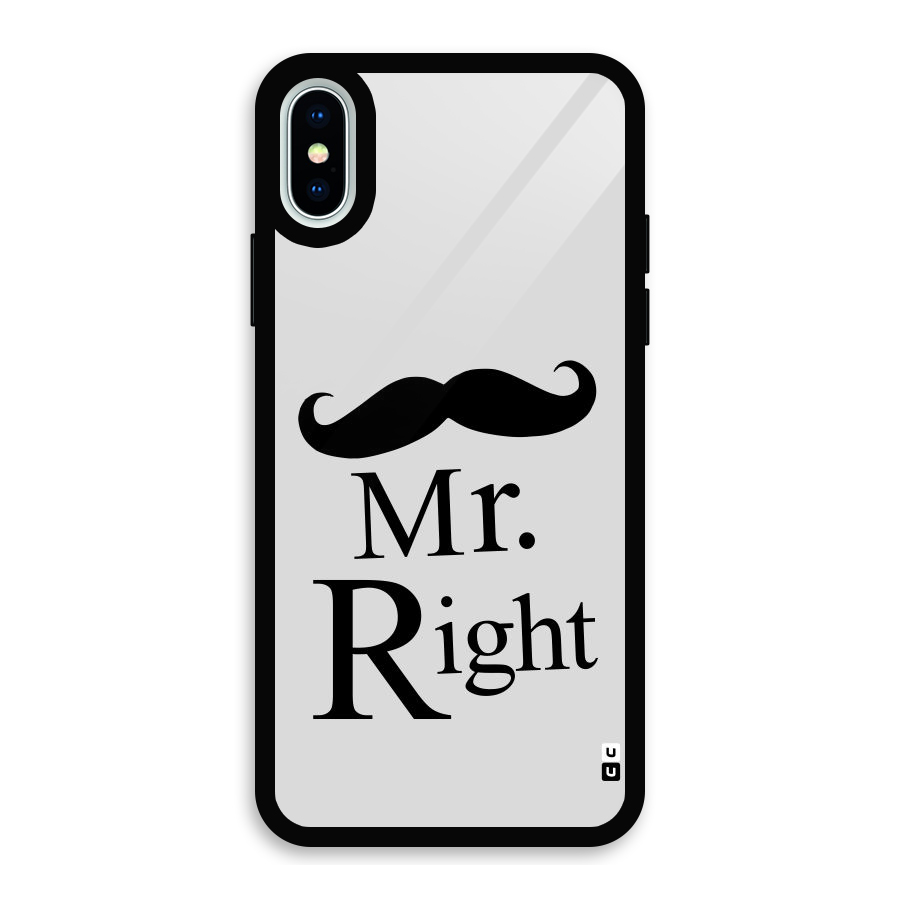 Mr. Right. Glass Back Case for iPhone X