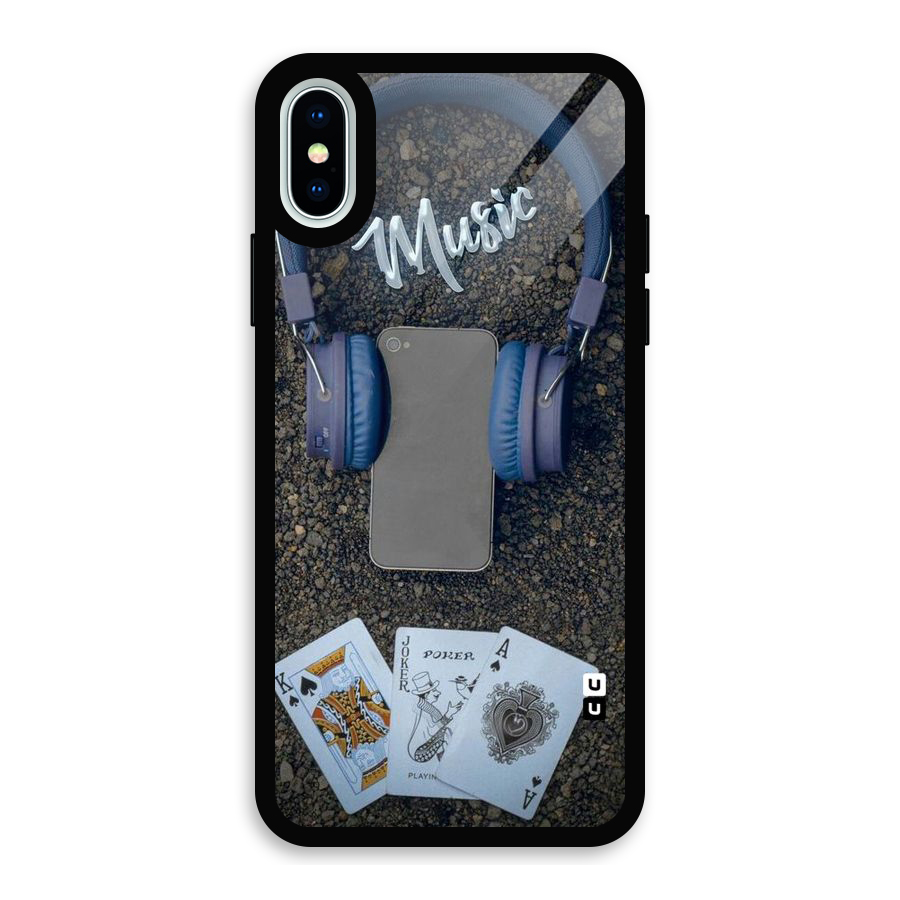 Music Power Cards Glass Back Case for iPhone X