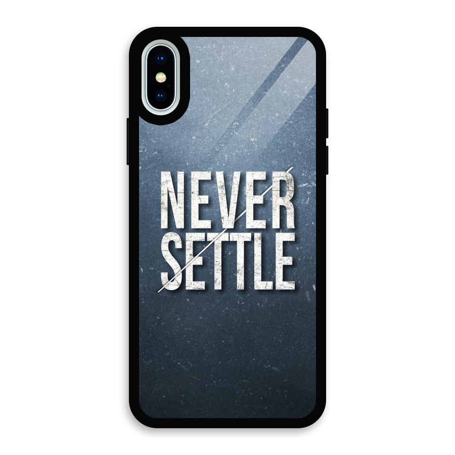 Never Settle Glass Back Case for iPhone X