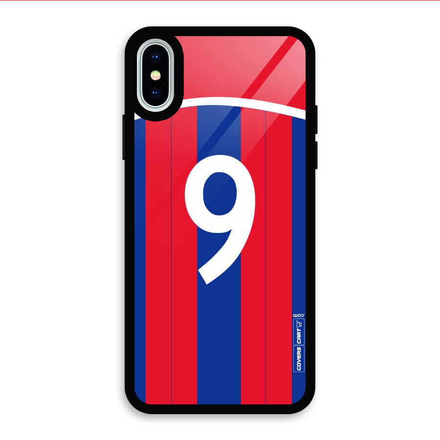 Number 9 Jersey Glass Back Case for iPhone X