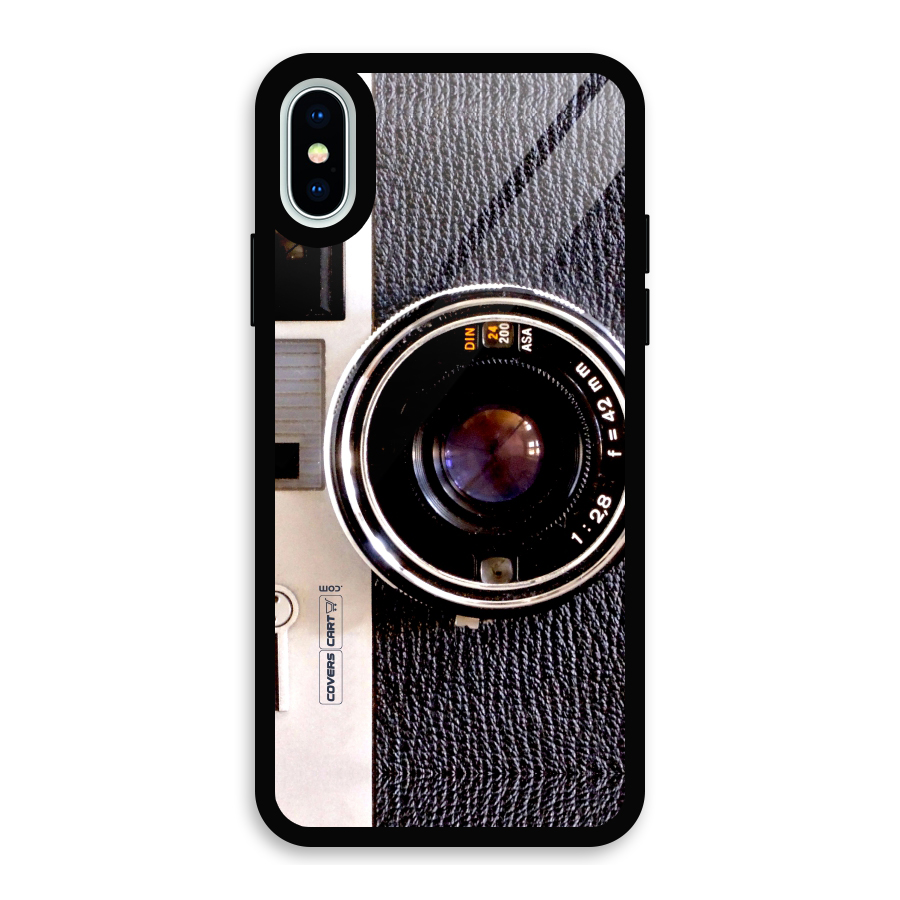 Old School Camera Glass Back Case for iPhone X