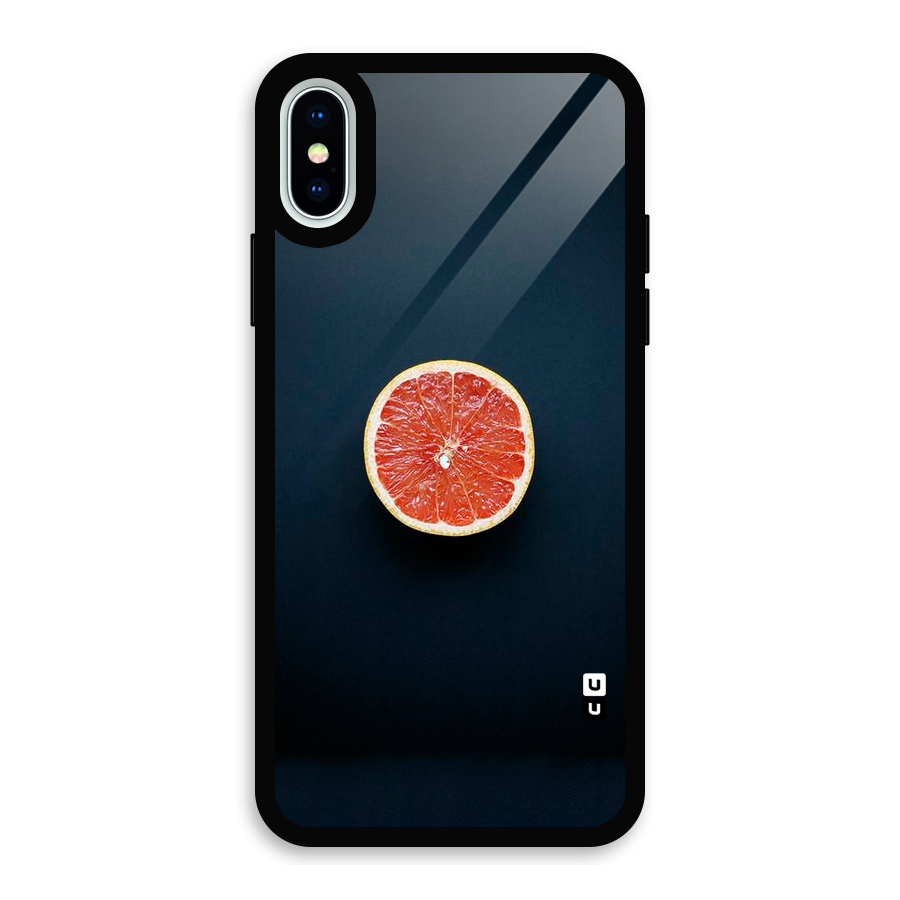 Orange Design Glass Back Case for iPhone X