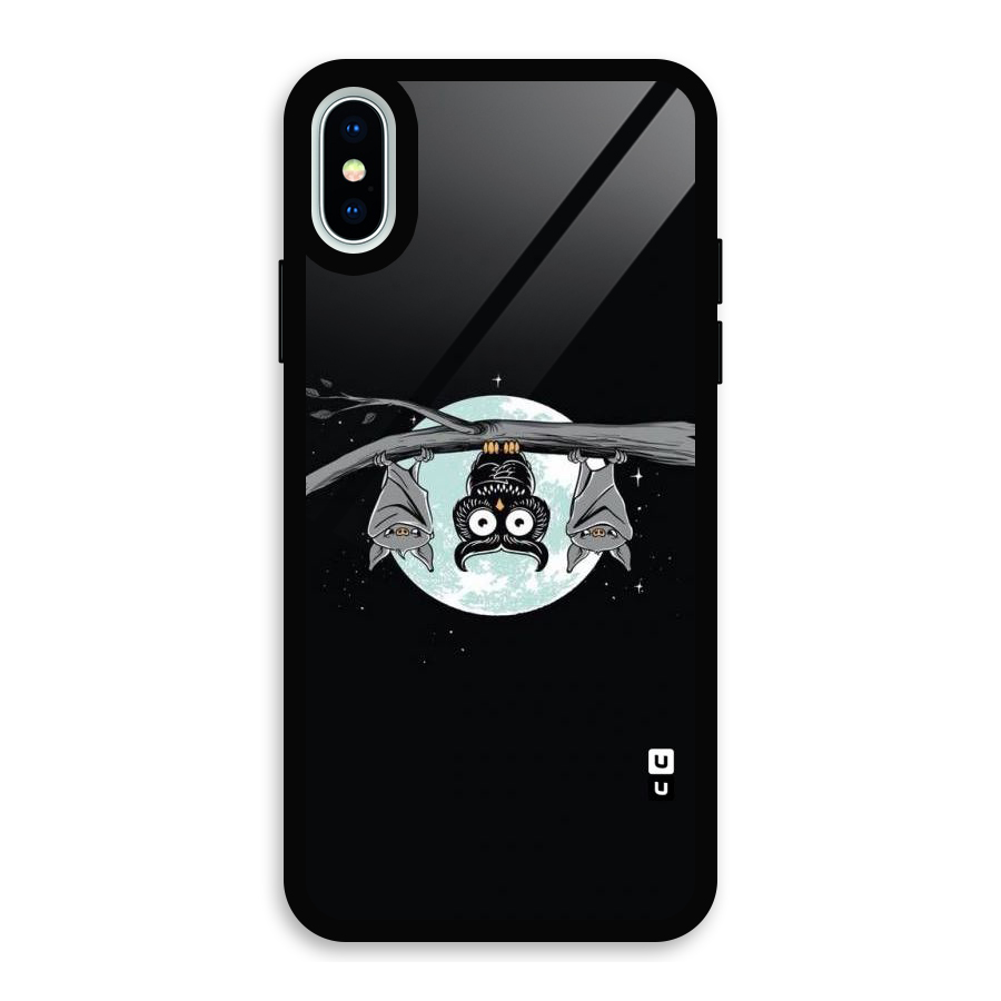Owl Hanging Glass Back Case for iPhone X