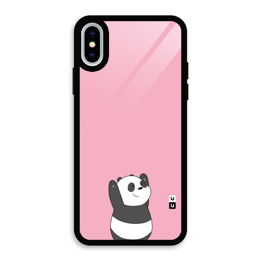 Panda Handsup Glass Back Case for iPhone X