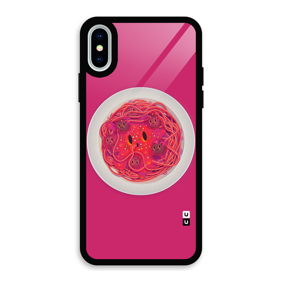Pasta Cute Glass Back Case for iPhone X