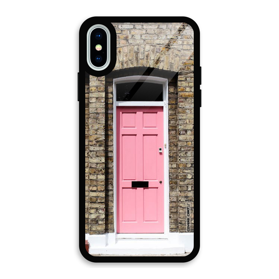 Pastel Pink Door Glass Back Case for iPhone X