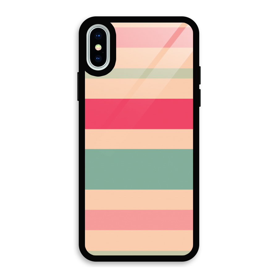 Pastel Stripes Vintage Glass Back Case for iPhone X