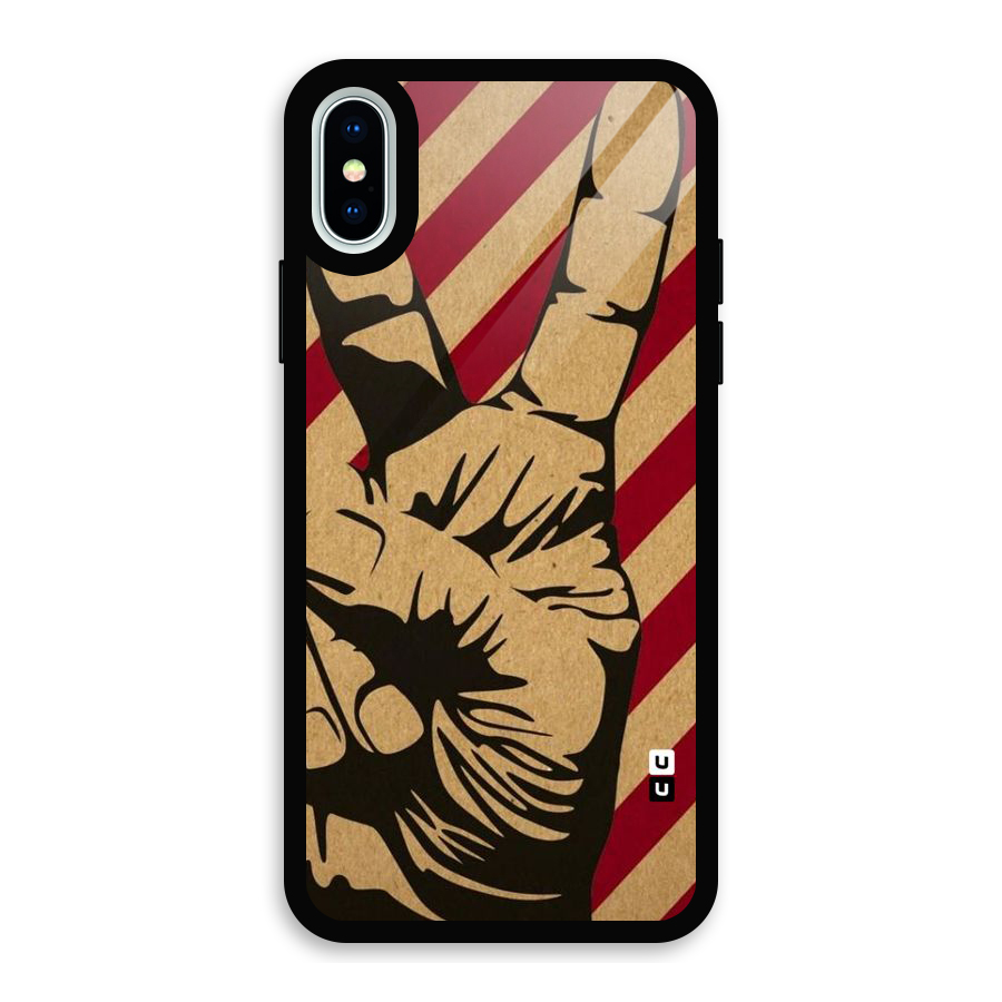 Peace Stripes Glass Back Case for iPhone X