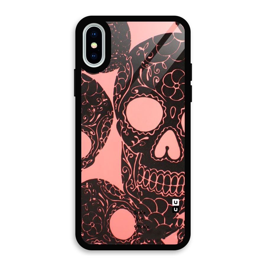 Pink Head Glass Back Case for iPhone X
