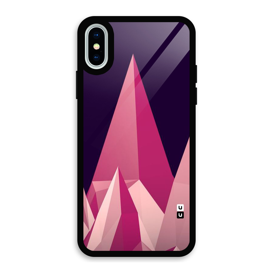 Pink Sharp Glass Back Case for iPhone X