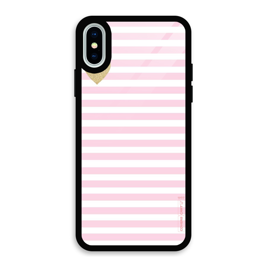 Pink Stripes Glass Back Case for iPhone X