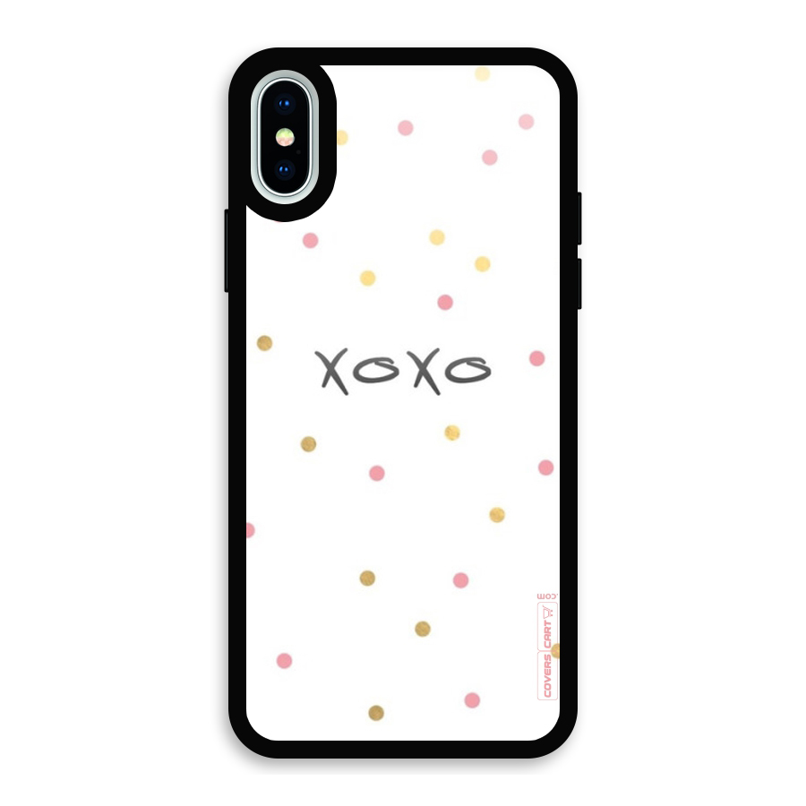 Polka Hugs Glass Back Case for iPhone X