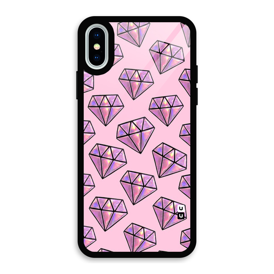 Purple Diamond Designs Glass Back Case for iPhone X