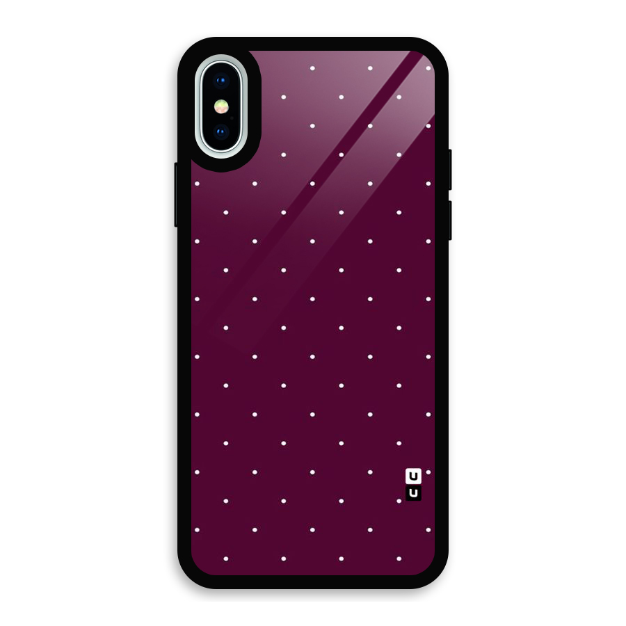 Purple Polka Glass Back Case for iPhone X