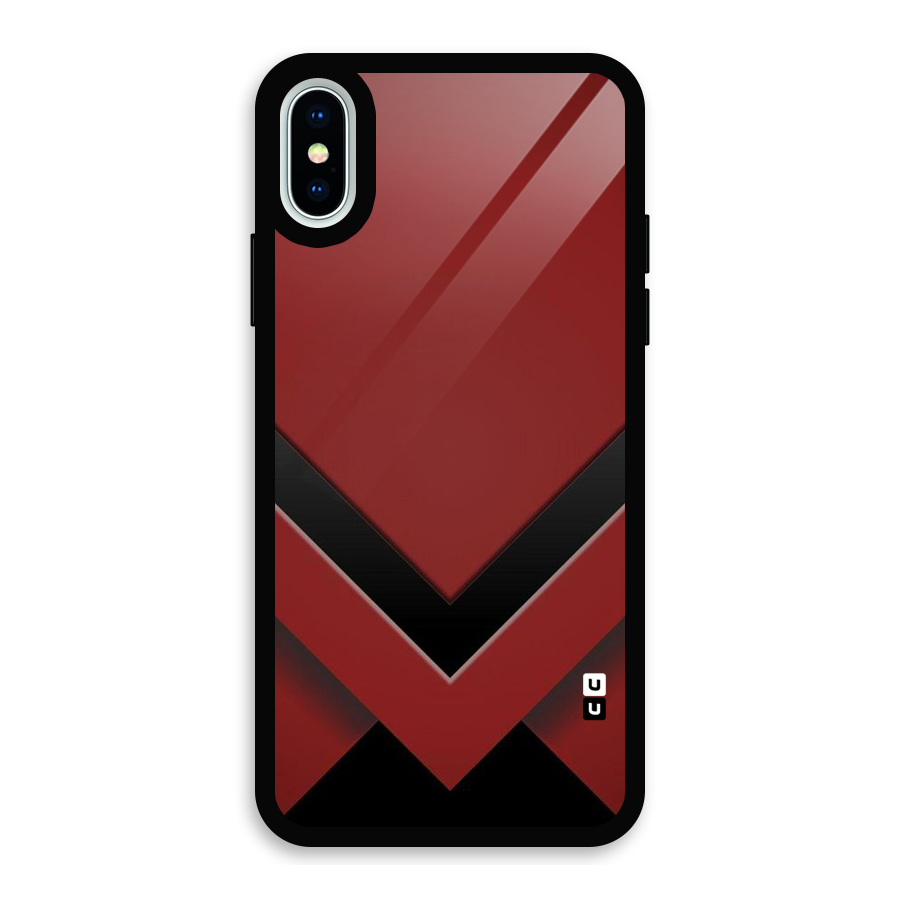 Red Black Fold Glass Back Case for iPhone X