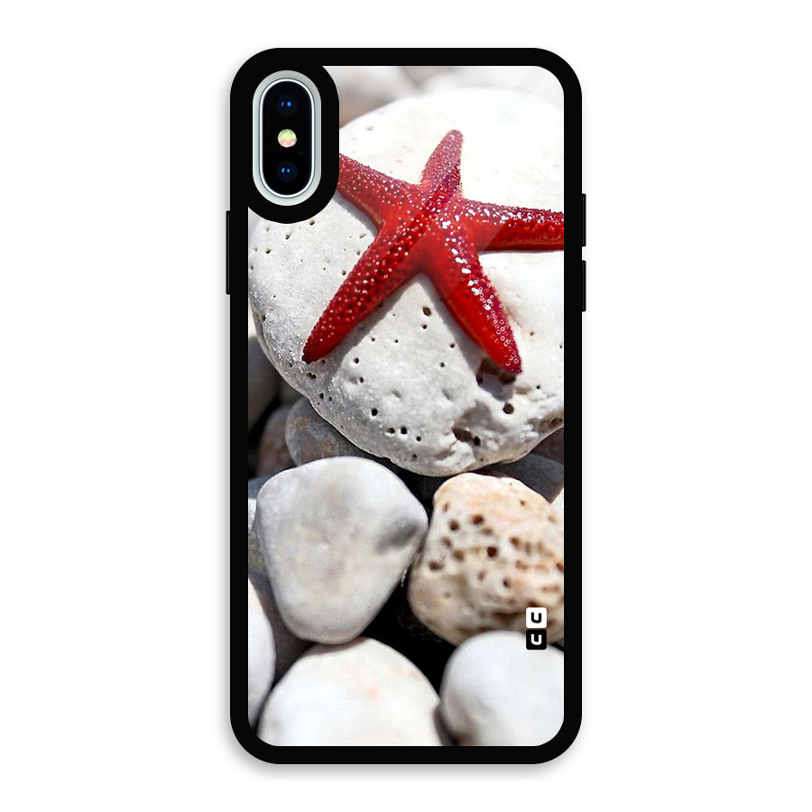 Red Star Fish Glass Back Case for iPhone X
