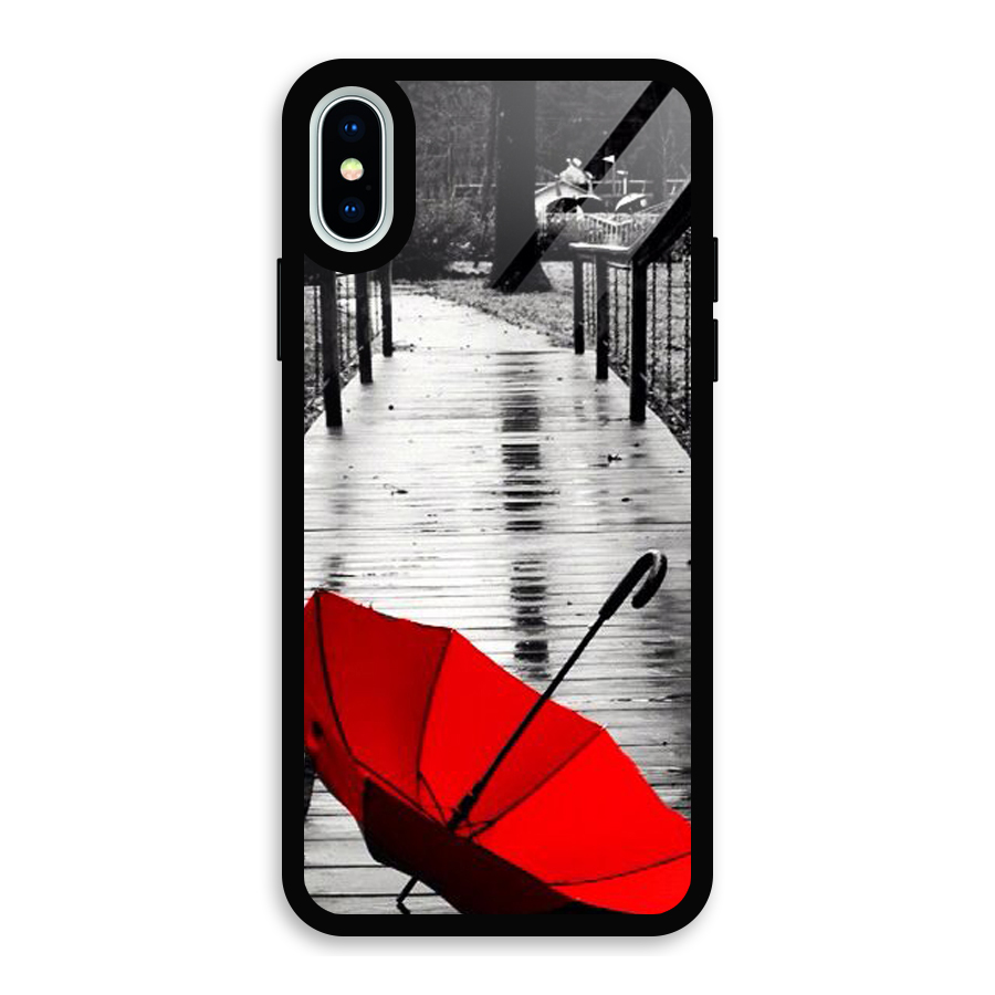Red Umbrella Glass Back Case for iPhone X