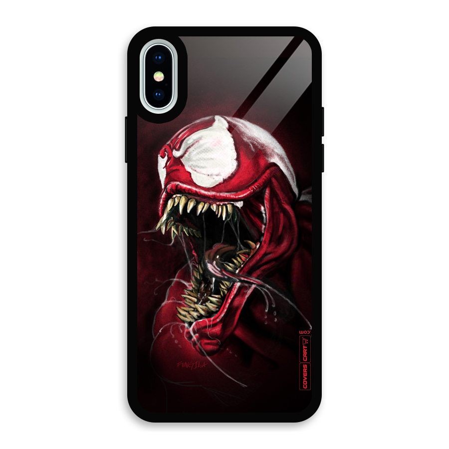 Red Venom Artwork Glass Back Case for iPhone X