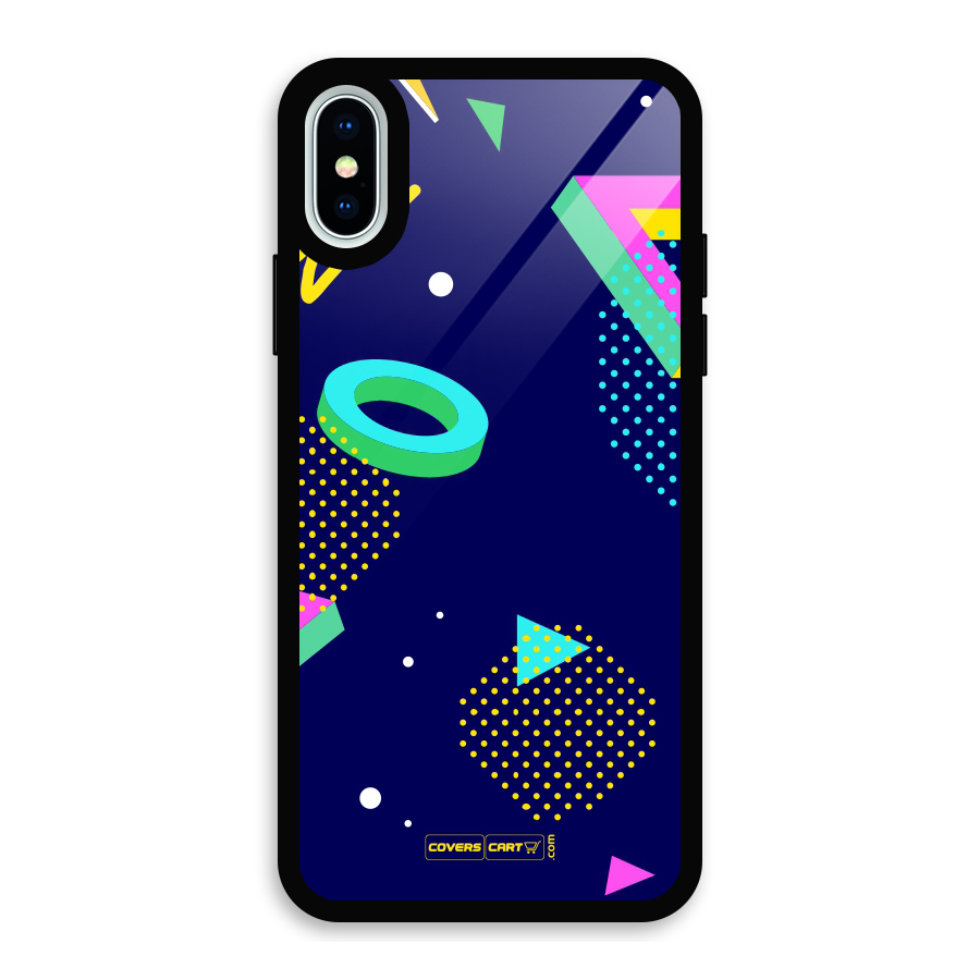 Retro Abstract Glass Back Case for iPhone X