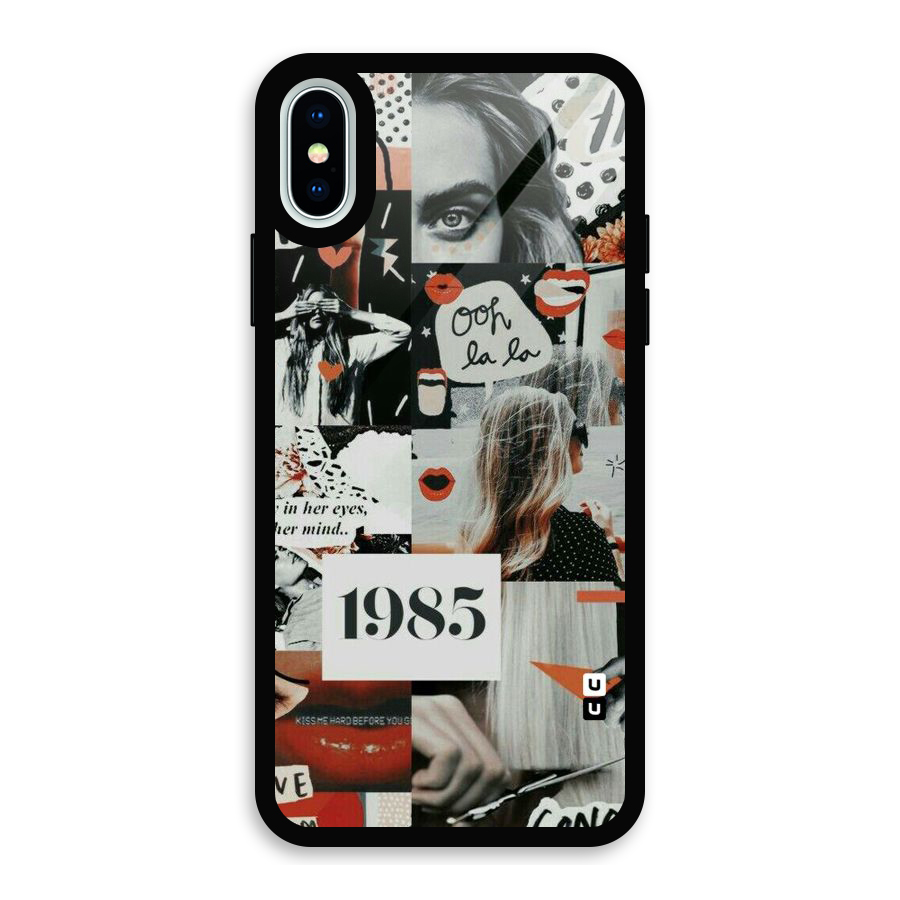 Retro Pattern Glass Back Case for iPhone X
