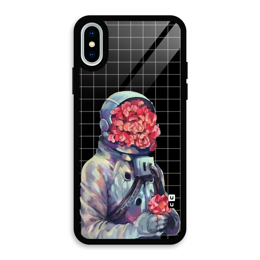 Robot Rose Glass Back Case for iPhone X