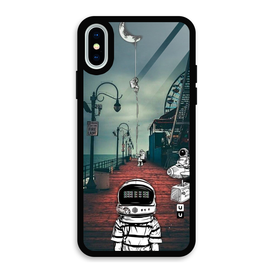 Robotic Design Glass Back Case for iPhone X