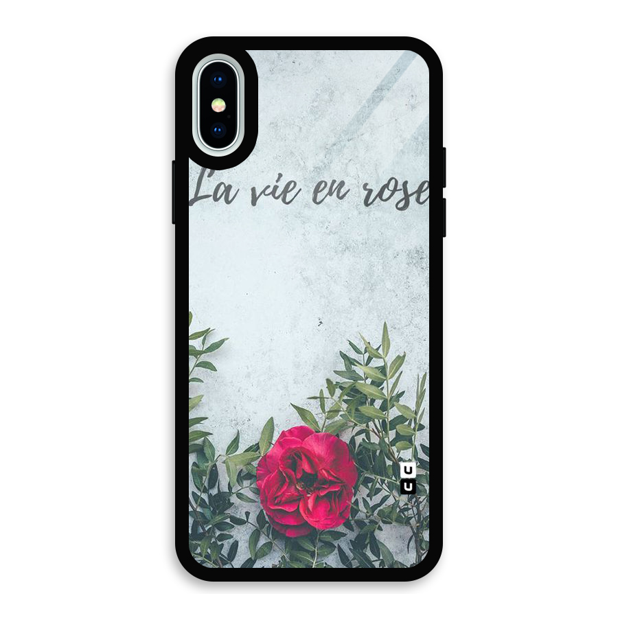 Rose Life Glass Back Case for iPhone X