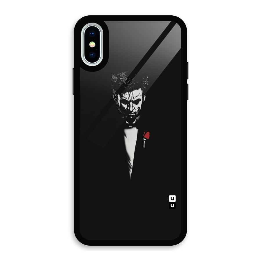 Rose Man Glass Back Case for iPhone X