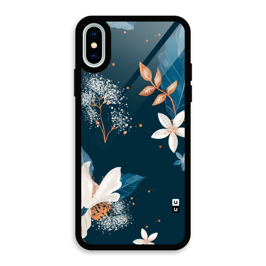 Royal Floral Glass Back Case for iPhone X