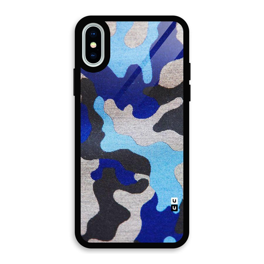 Rugged Camouflage Glass Back Case for iPhone X