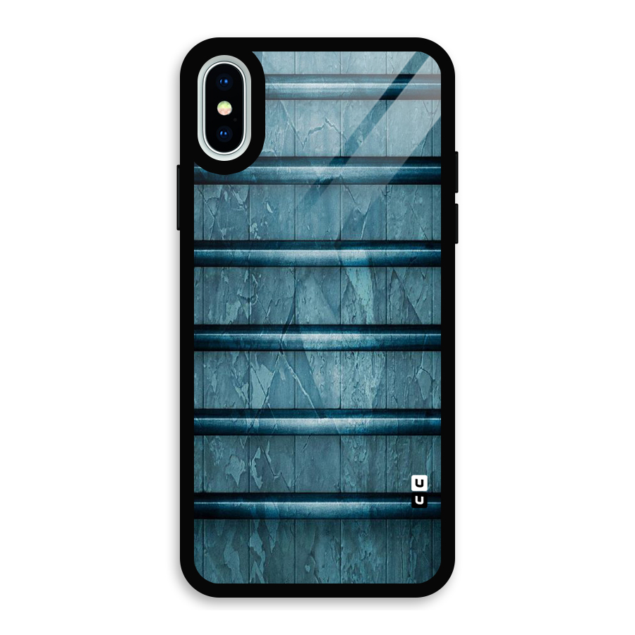 Rustic Blue Shelf Glass Back Case for iPhone X