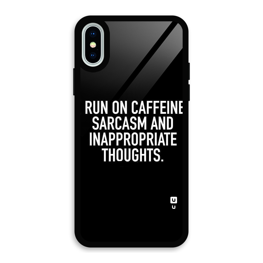 Sarcasm And Caffeine Glass Back Case for iPhone X