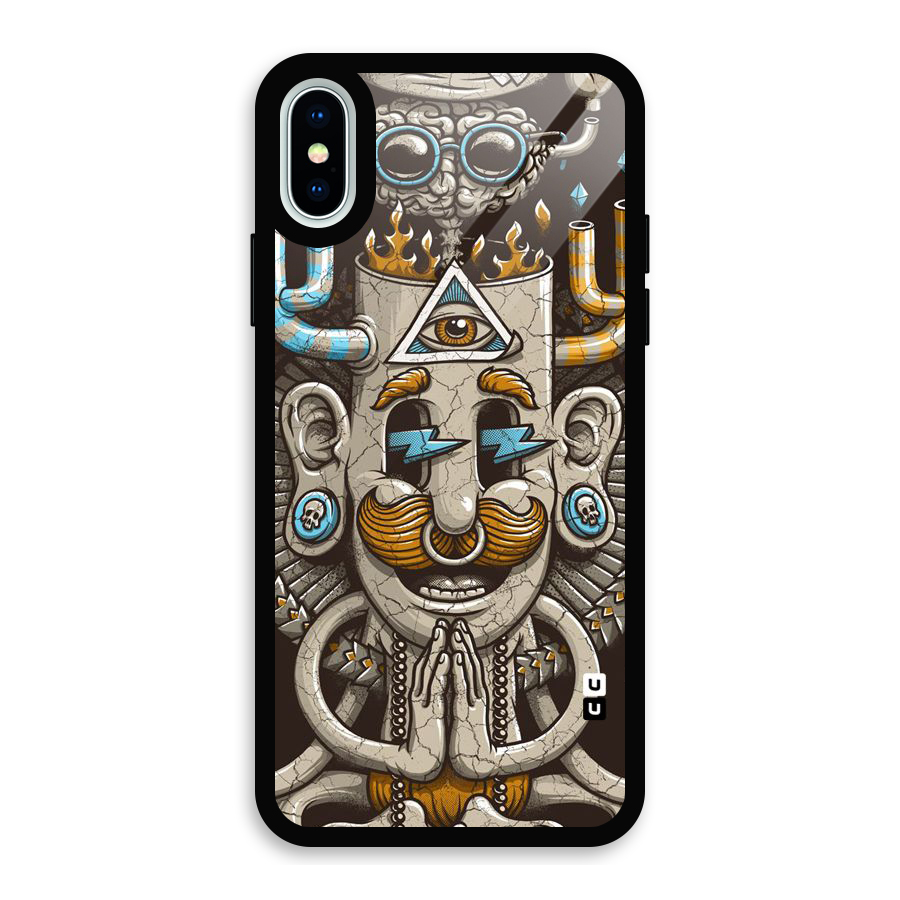 Sculpture Design Glass Back Case for iPhone X