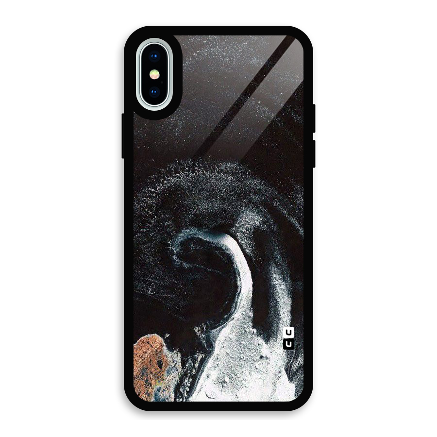Sea Ice Space Art Glass Back Case for iPhone X
