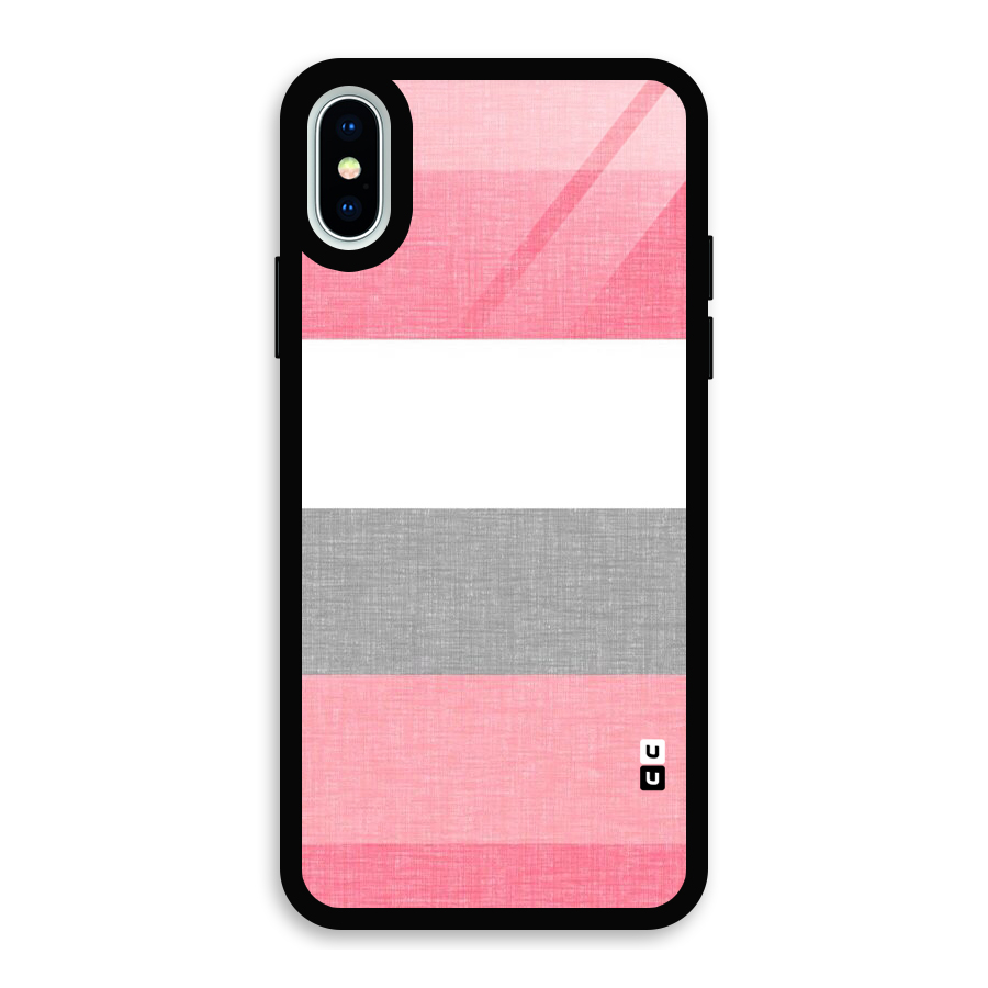 Shades Pink Stripes Glass Back Case for iPhone X