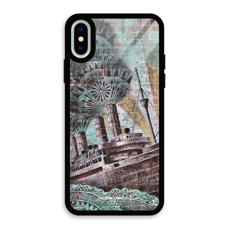 Ship Art Glass Back Case for iPhone X