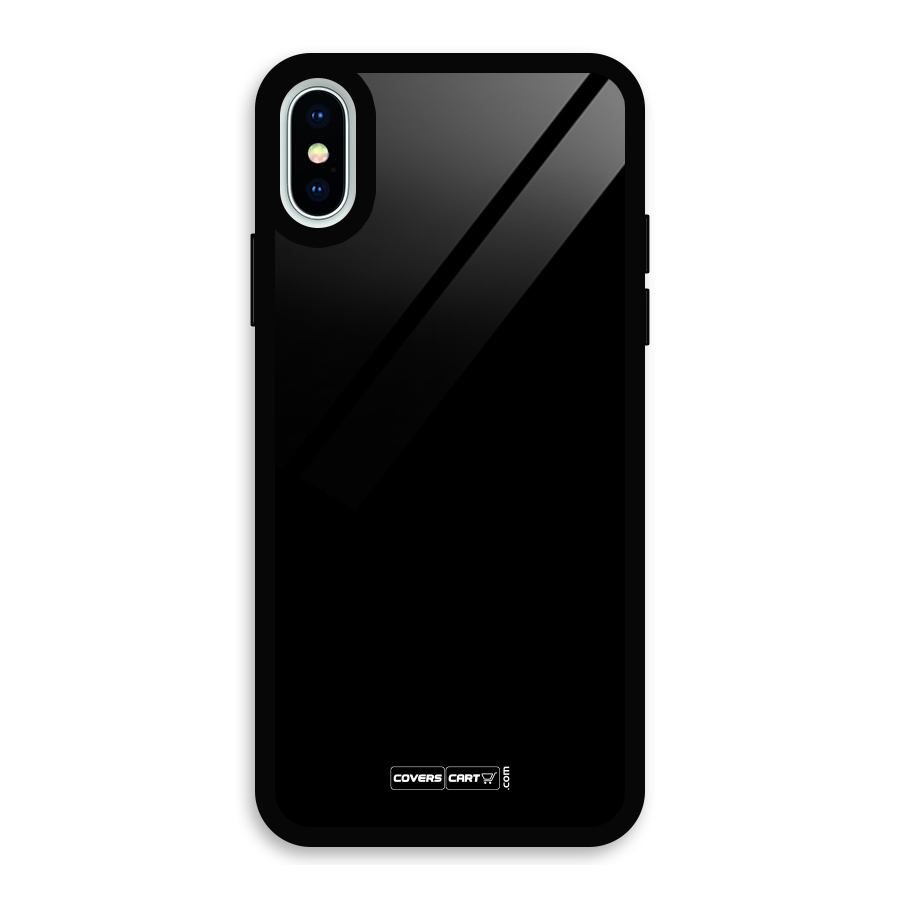 Simple Black Glass Back Case for iPhone X