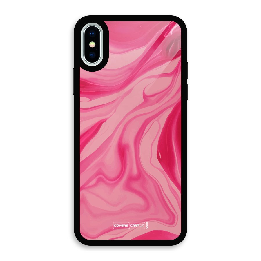 Sizzling Pink Marble Texture Glass Back Case for iPhone X