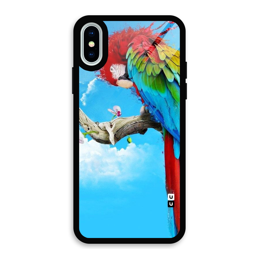 Sky Parrot Glass Back Case for iPhone X