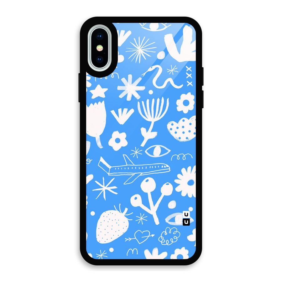 Space Blue Pattern Glass Back Case for iPhone X