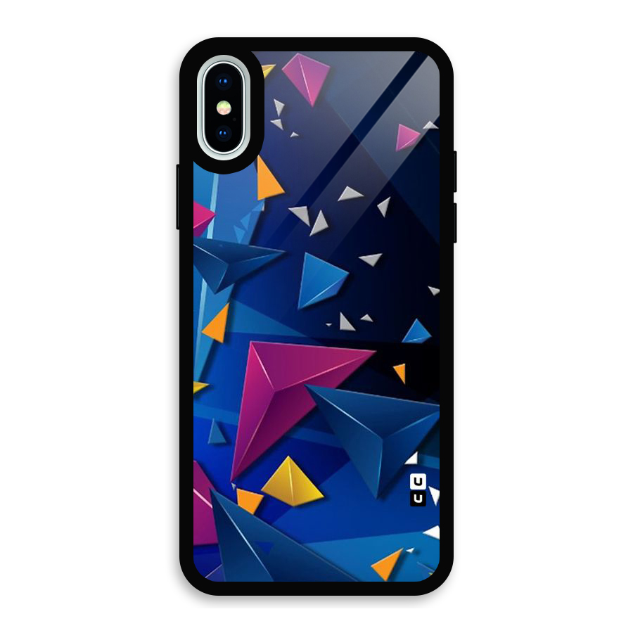 Space Colored Triangles Glass Back Case for iPhone X