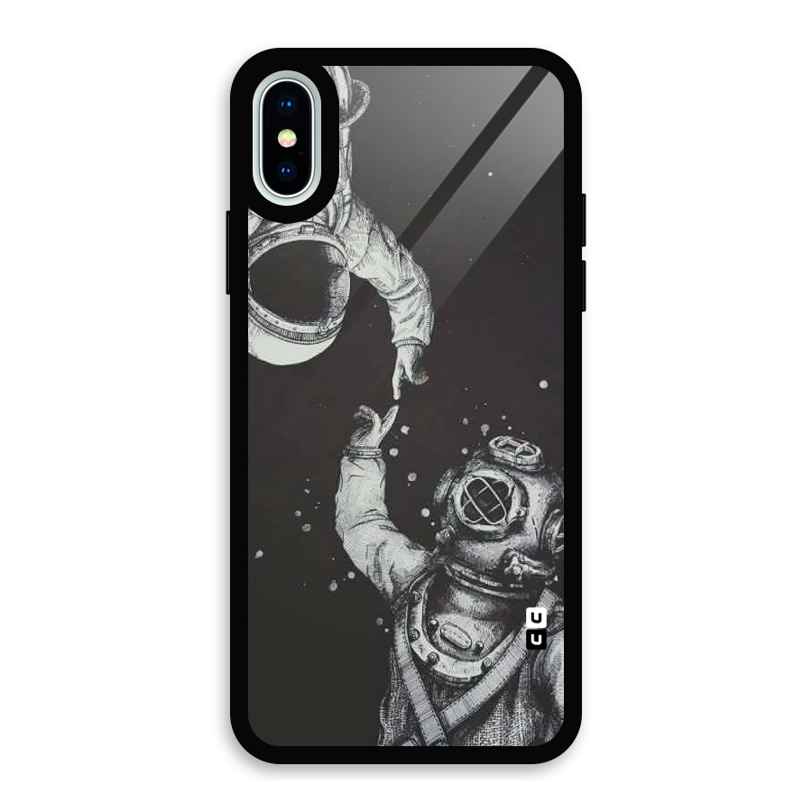 Space Meeting Glass Back Case for iPhone X