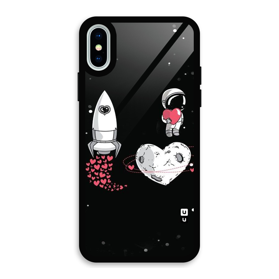 Spaceman Love Glass Back Case for iPhone X
